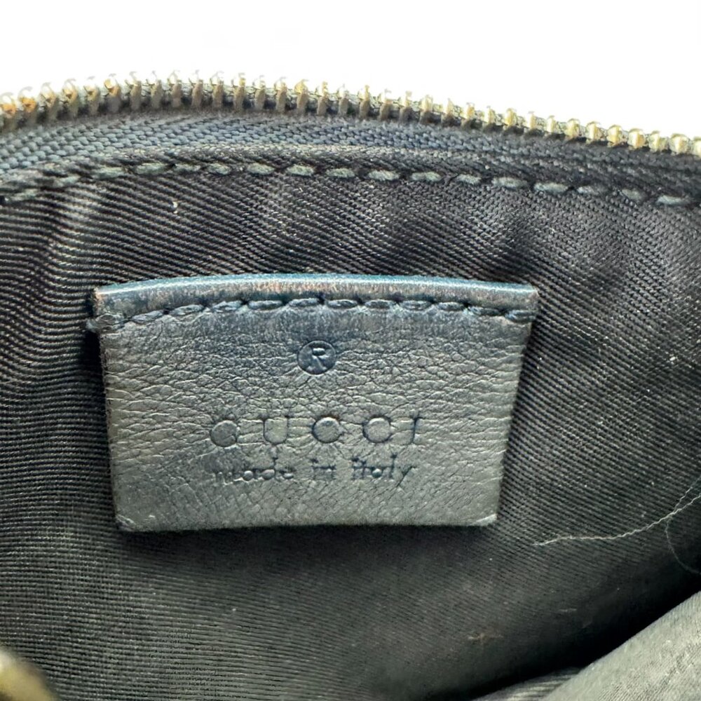 Guccissima GG Emblem Zip Key Case Authentic - Navy Blue - Picture 6 of 13